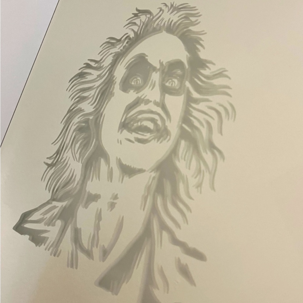 Beetle Juice Etched Mirror